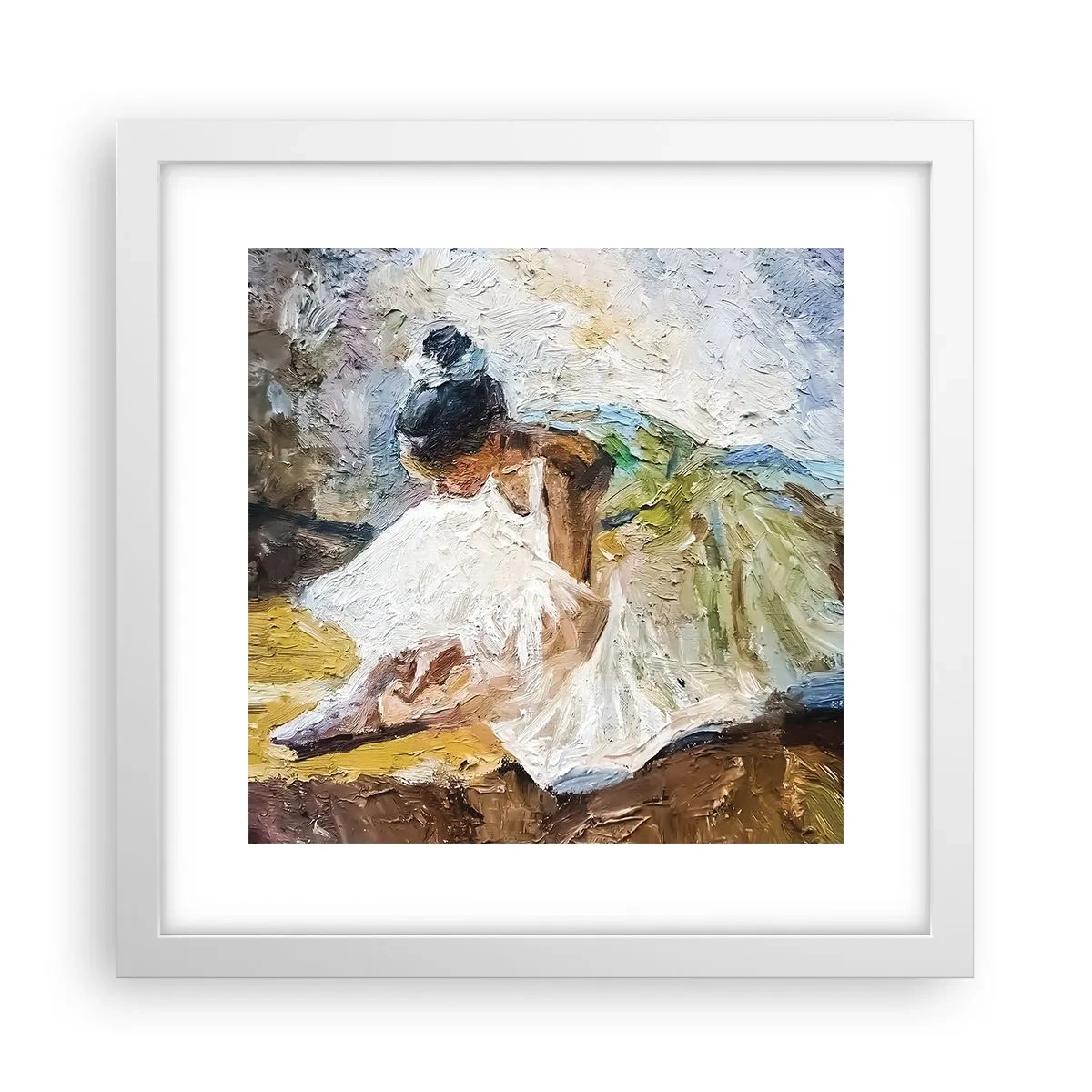 Poster în ramă albă - Dintr-un tablou de Degas - 30x30 cm