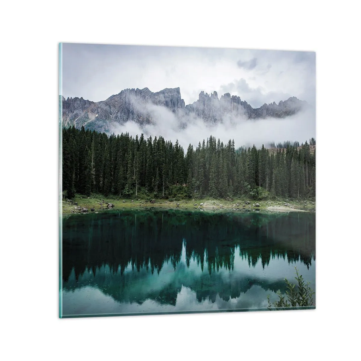 Tablou pe sticlă - Liniște, liniște, să nu trezim apa care doarme... - 40x40 cm