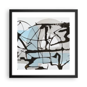 Poster în ramă neagră - Cu toate acestea, albastru - 40x40 cm