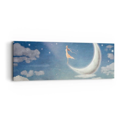 Tablou pe pânză - Provocatoare în albastru - 90x30 cm