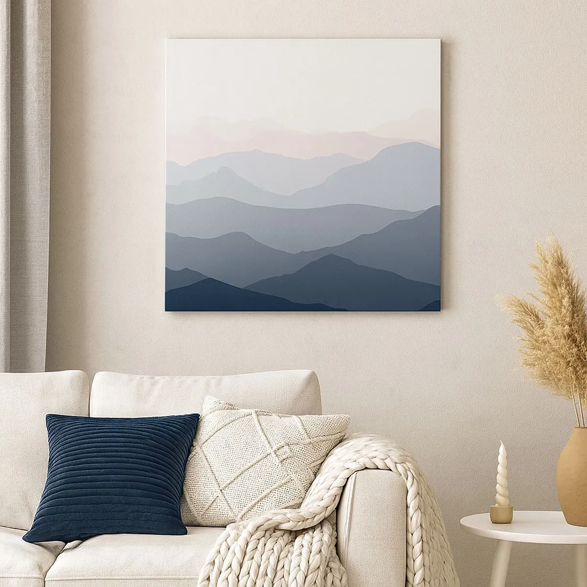 Tablou pe pânză - Valuri de munți - 30x30 cm