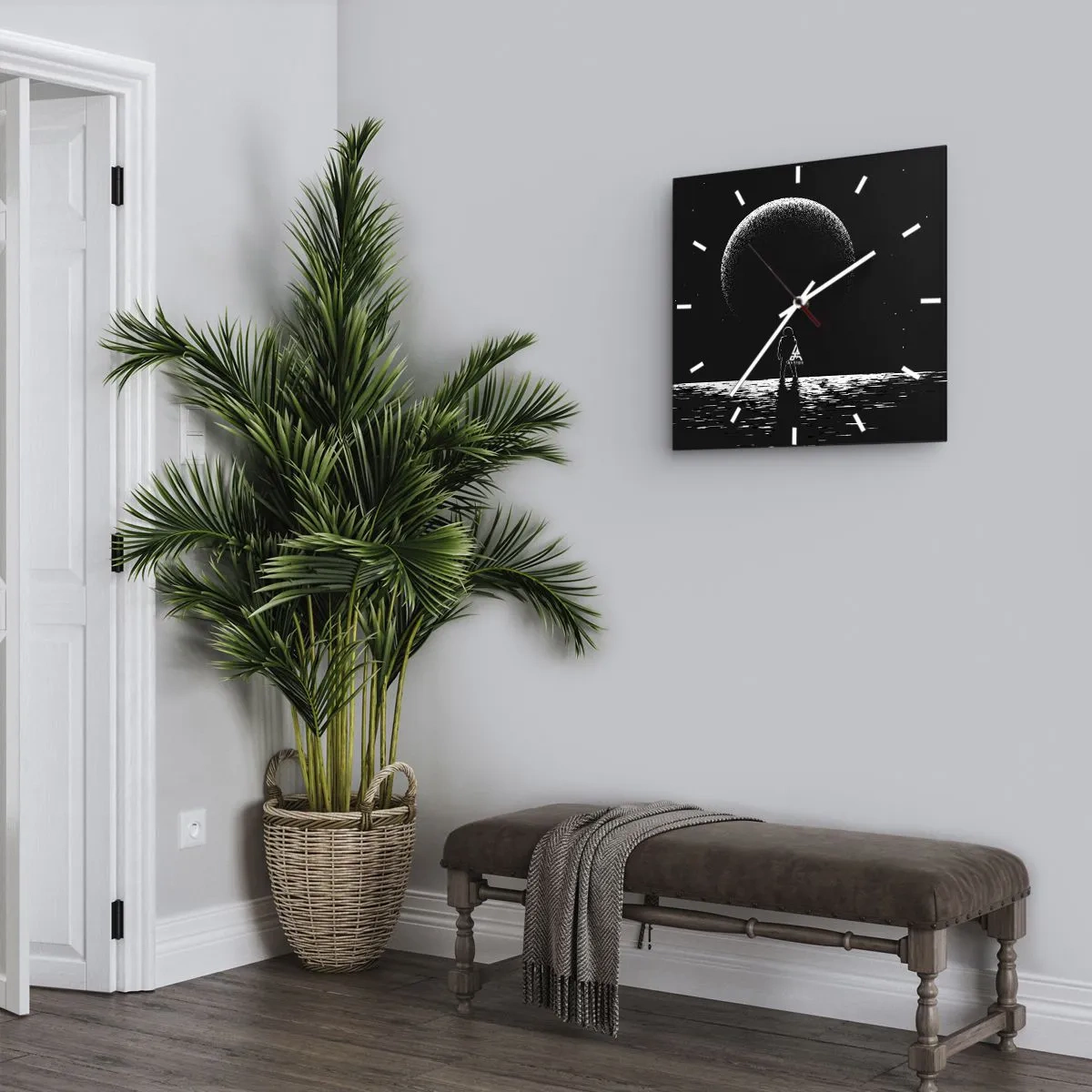 Ceas de perete - Ceas pe sticlă - Față în față - 30x30 cm