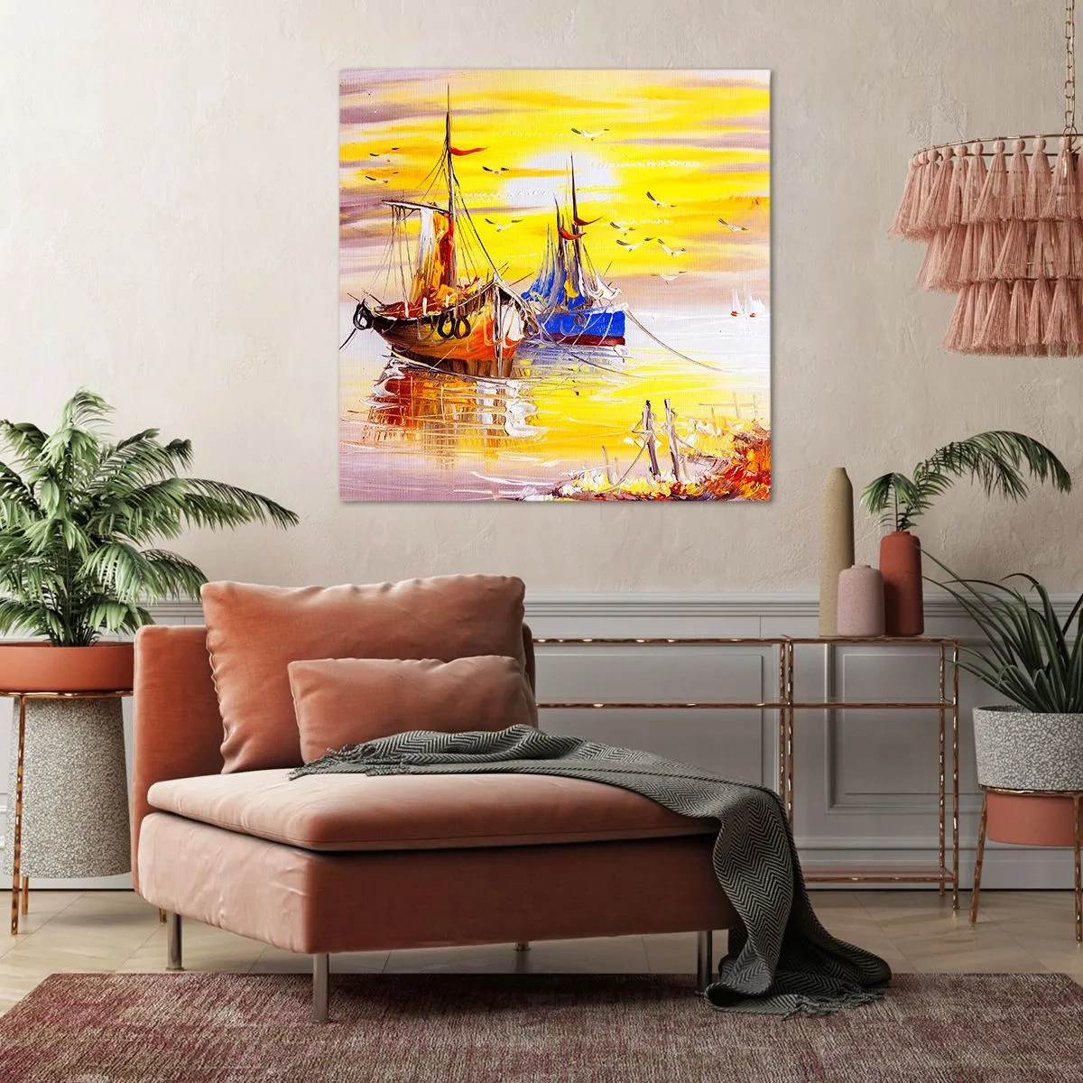 Tablou pe pânză - O binemeritată odihnă în port - 30x30 cm