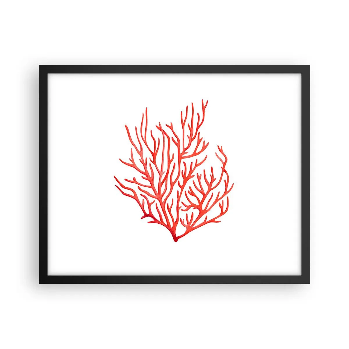 Poster în ramă neagră - Coral filigranat - 50x40 cm