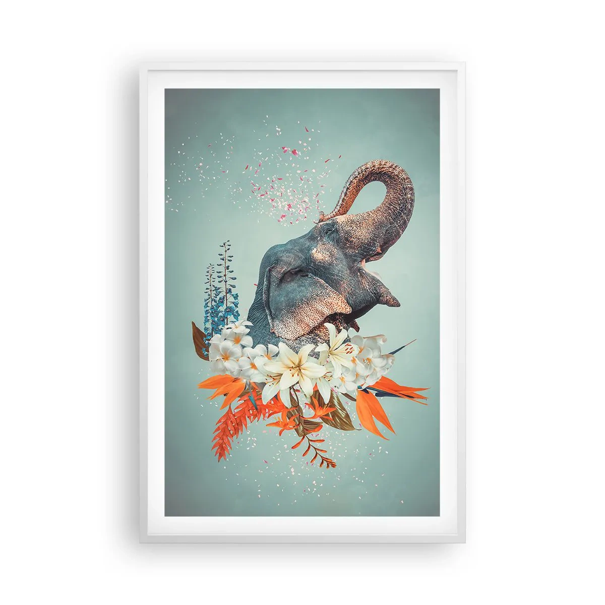 Poster în ramă albă - Urlet de bucurie - 61x91 cm