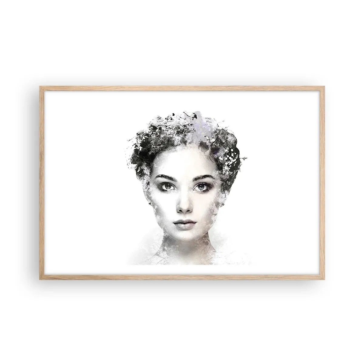 Poster în ramă de stejar deschis - Un portret extrem de elegant - 91x61 cm