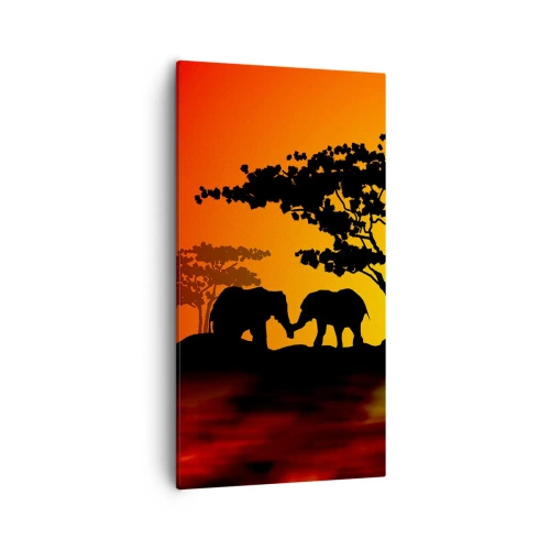 Tablou pe pânză - Întâlnire în savană - 55x100 cm