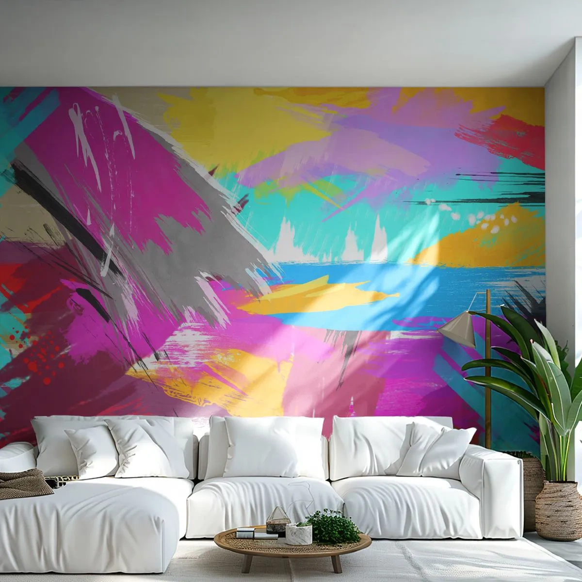 Tapet Standard Eco - Mâzgălituri cu pensula - Abstracția, Bucată, Model modern - 400x280 cm