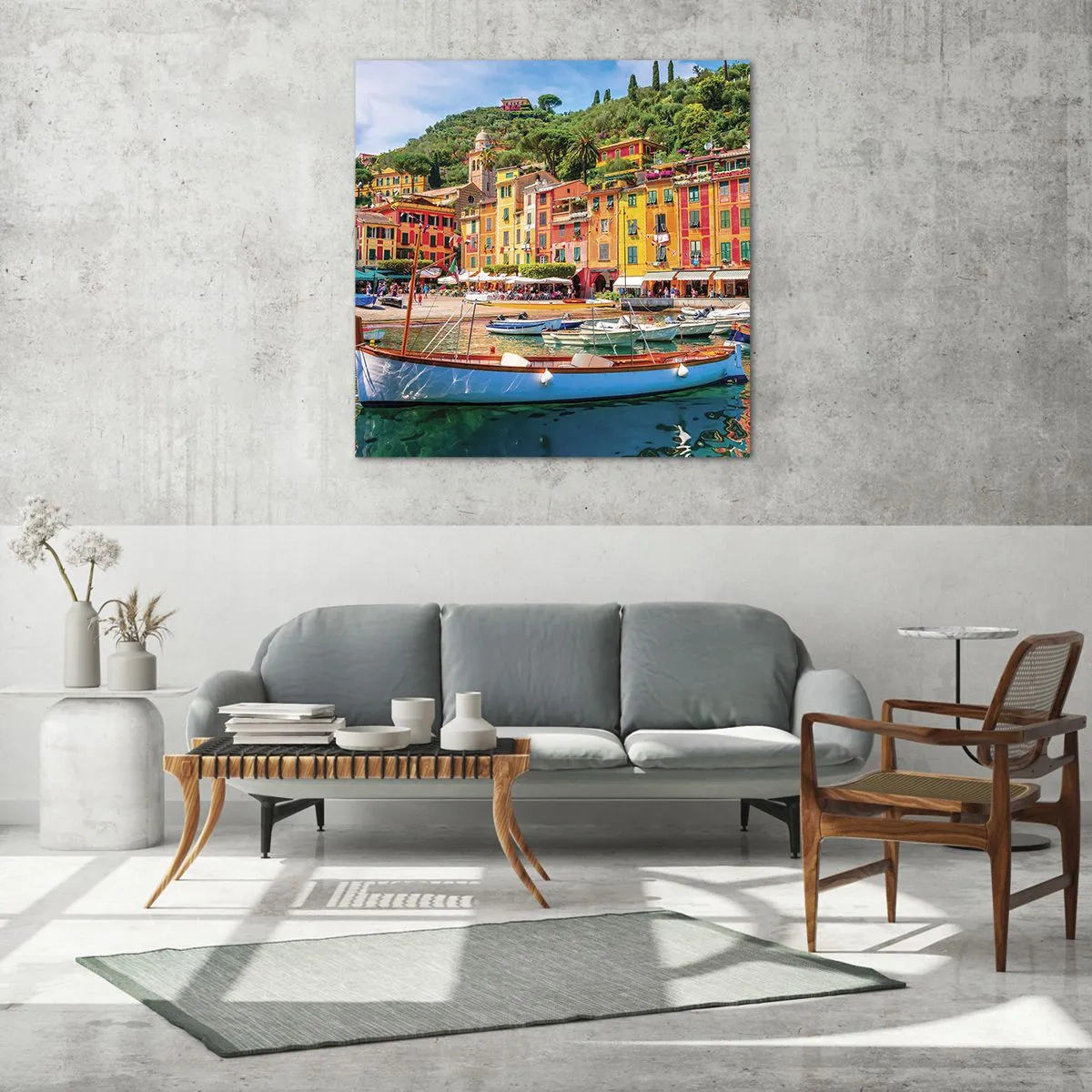 Tablou pe sticlă - O dimineață italiană - 70x70 cm