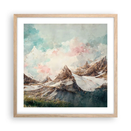 Poster în ramă de stejar deschis - Lame de piatră - 50x50 cm