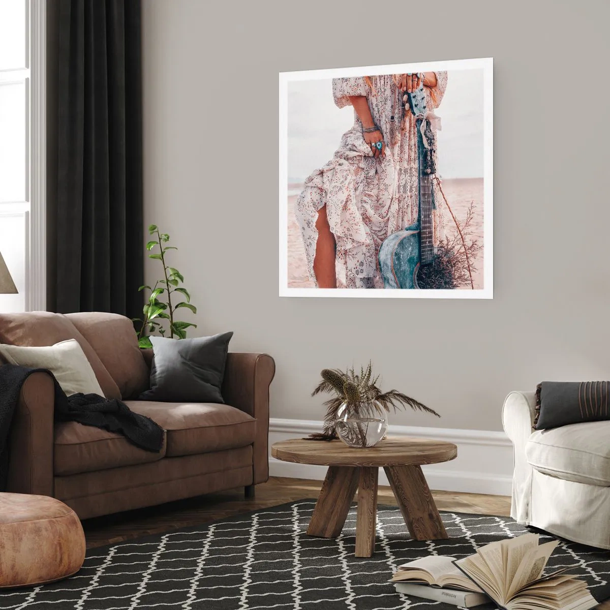 Poster - Hippie pe drum - 30x30 cm