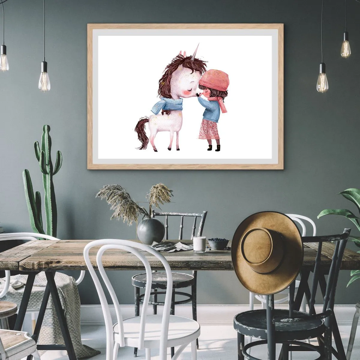 Poster în ramă de stejar deschis - O poveste de iarnă - 50x40 cm