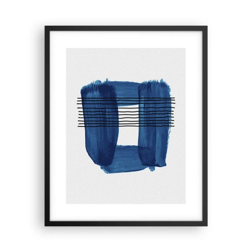 Poster în ramă neagră - Compoziție albastru-negru - 40x50 cm