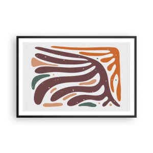 Poster în ramă neagră - Compoziție organică radială - 91x61 cm