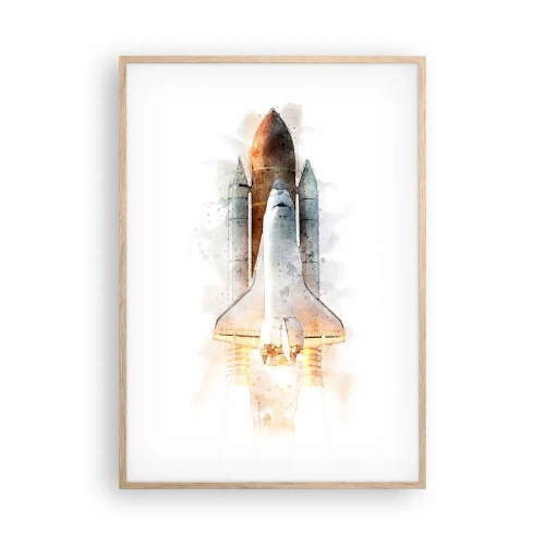 Poster în ramă de stejar deschis - Exploratorii la start - 70x100 cm