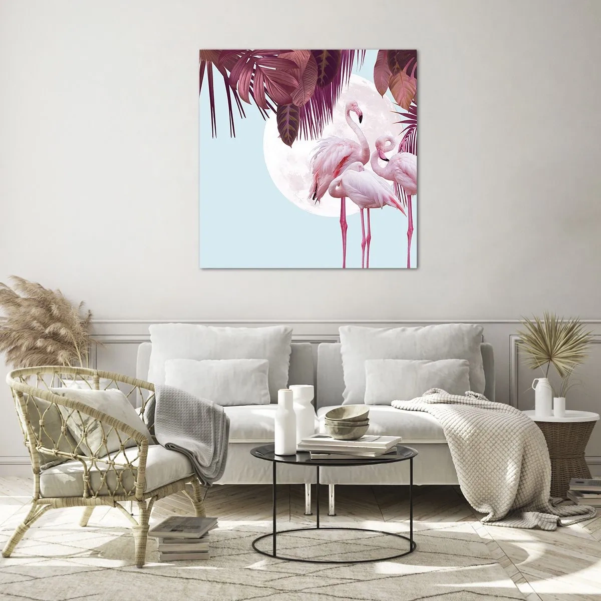 Tablou pe sticlă - Harul a trei păsări - 70x70 cm