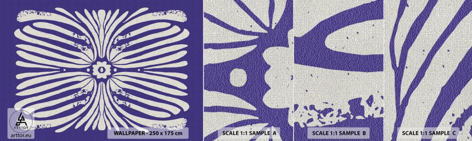 Mostră tapet Premium Canvas - Inspirații etnice - Boho, Botanic, Bucată - 100x30 cm