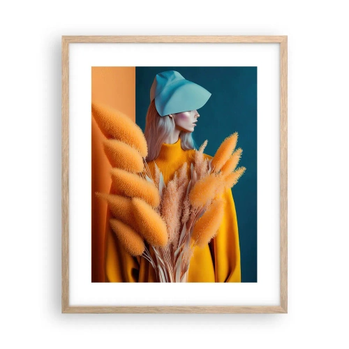 Poster în ramă de stejar deschis - Portret pufos - 40x50 cm