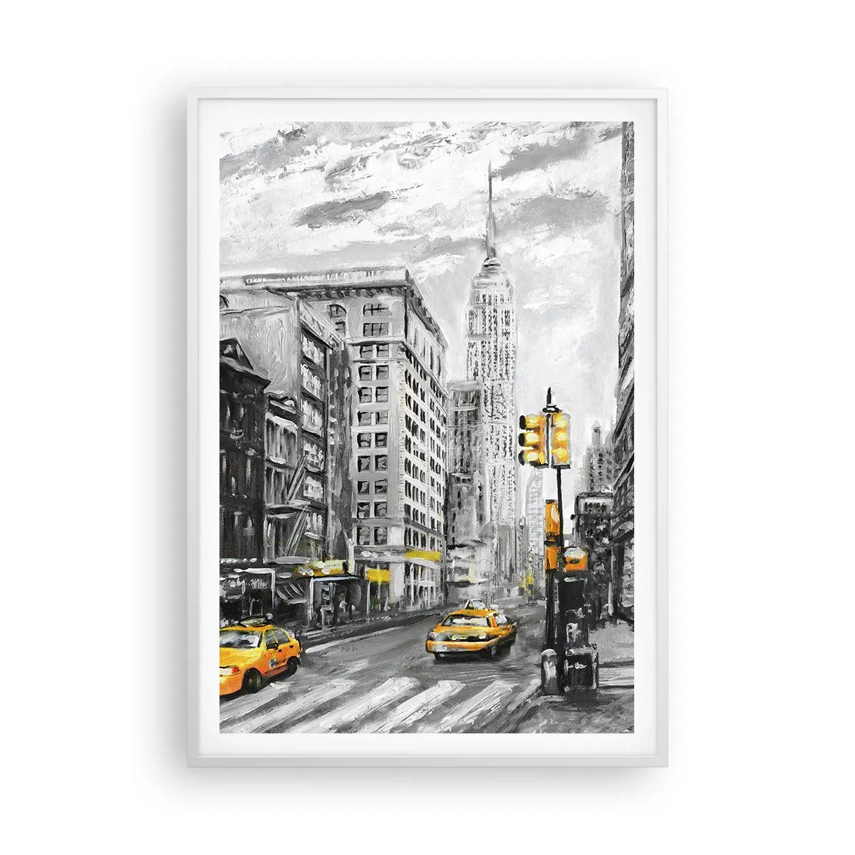 Poster în ramă albă - O poveste din New York - 70x100 cm
