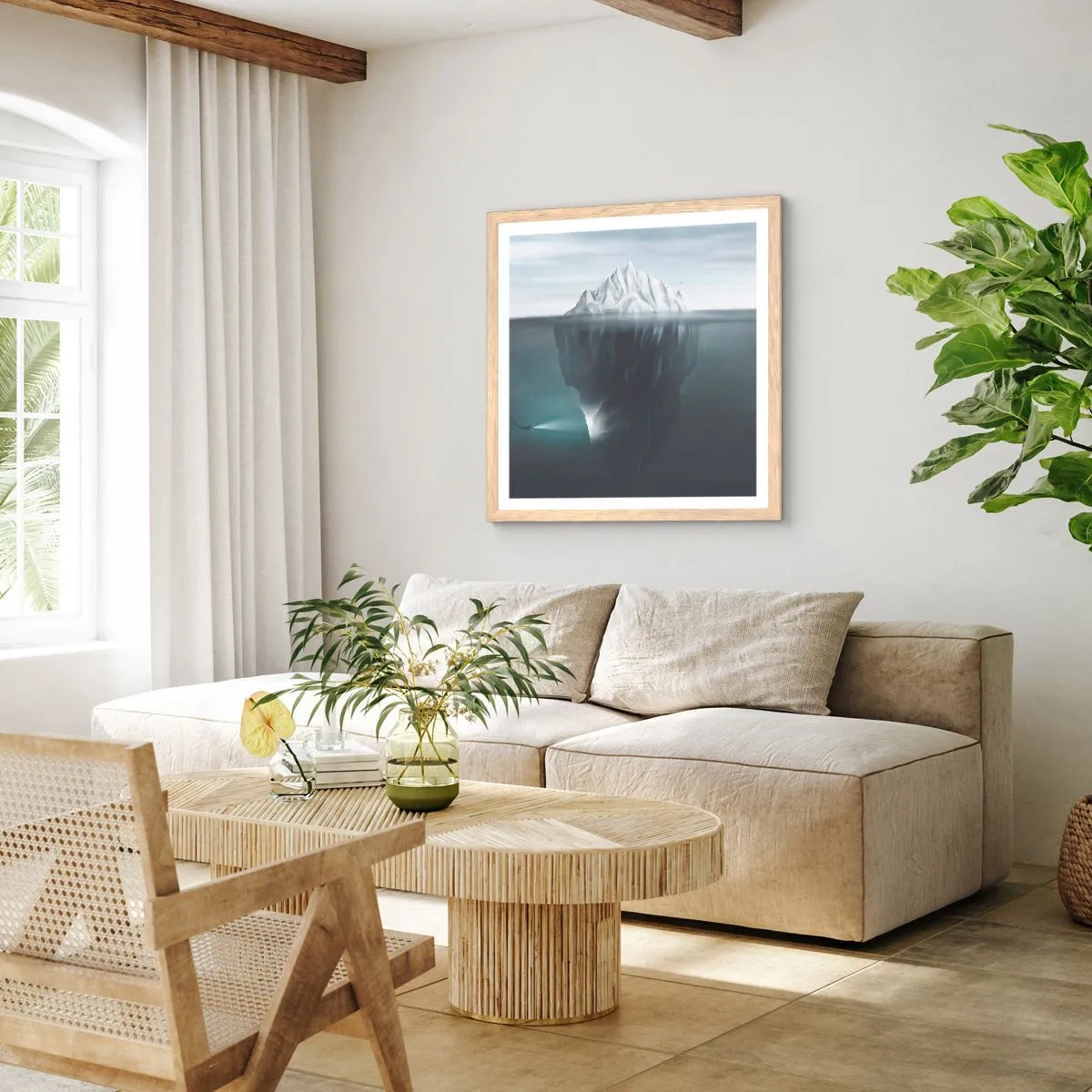 Poster în ramă de stejar deschis - Un mister subacvatic - 50x50 cm