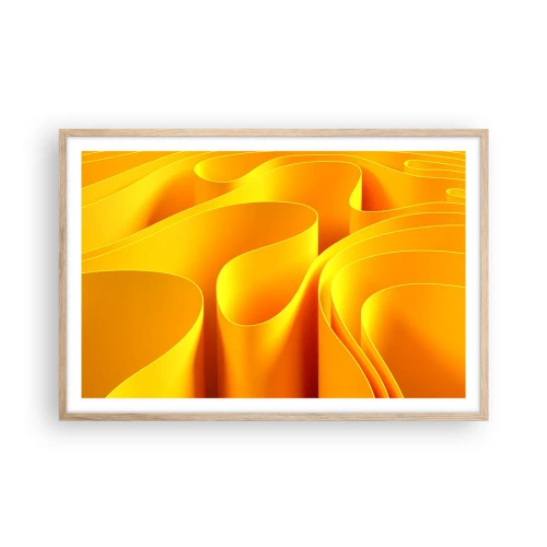 Poster în ramă de stejar deschis - Ca niște valuri de soare - 91x61 cm