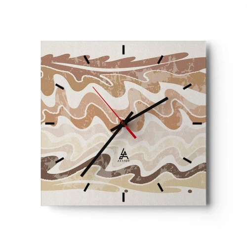 Ceas de perete - Ceas pe sticlă - Energie bună - emoții bune - 30x30 cm