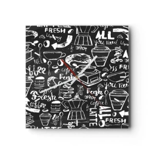 Ceas de perete - Ceas pe sticlă - All you need is… - 40x40 cm