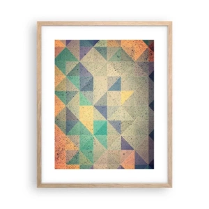 Poster în ramă de stejar deschis - Republica triunghiurilor - 40x50 cm
