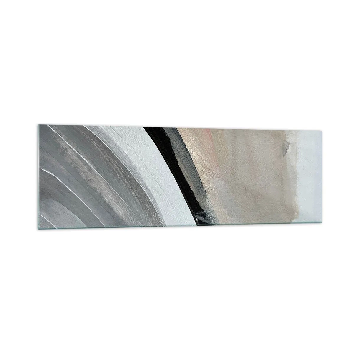 Tablou pe sticlă - Compoziție: arc de negru și gri - 160x50 cm