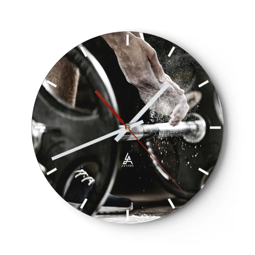 Ceas de perete - Ceas pe sticlă - Provocare acceptată! - 40x40 cm