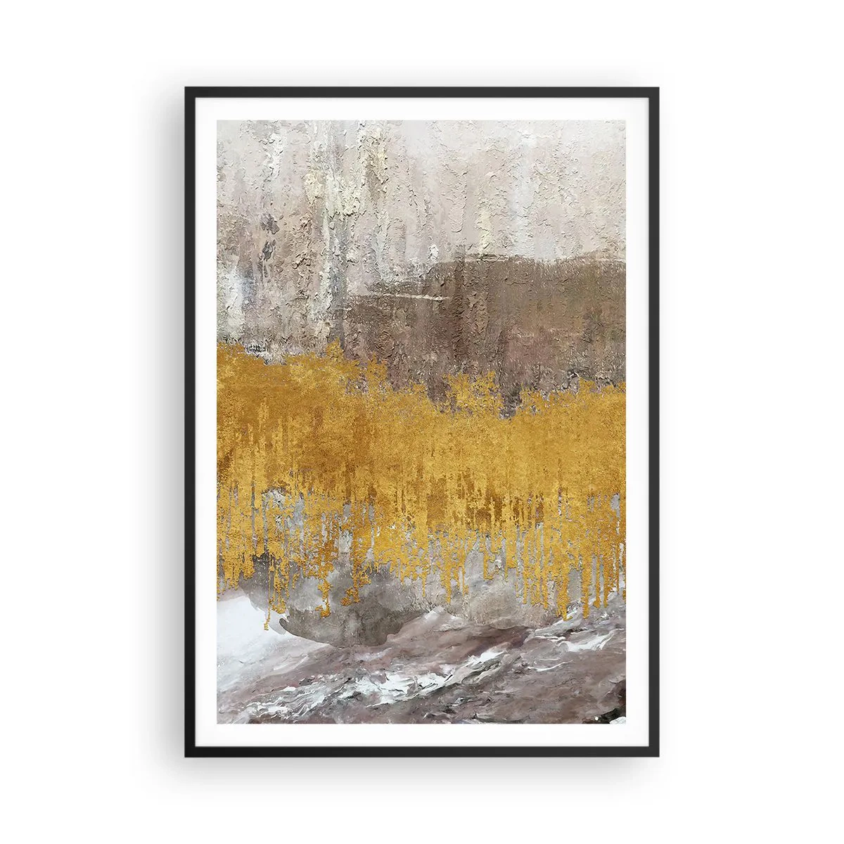 Poster în ramă neagră - O suflare de aur - 70x100 cm