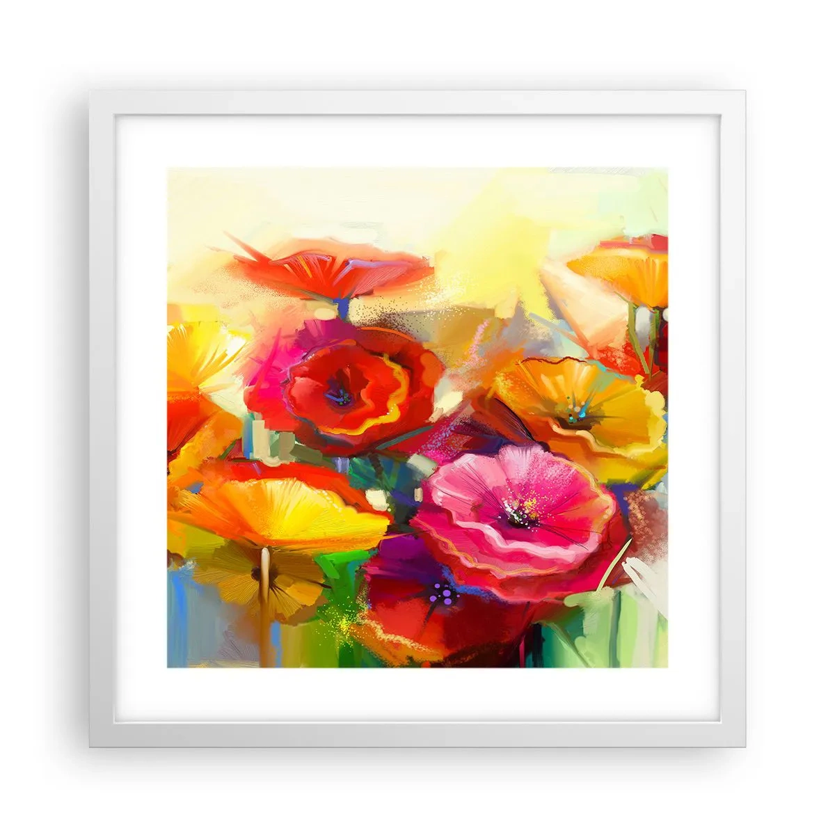 Poster în ramă albă - Nu numai roșu - 40x40 cm