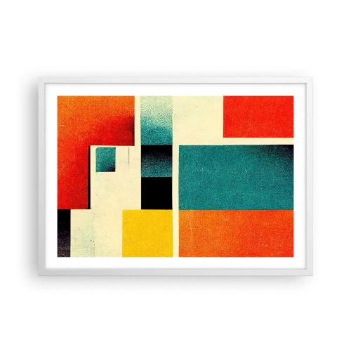 Poster în ramă albă - Abstracție geometrică - energie bună - 70x50 cm