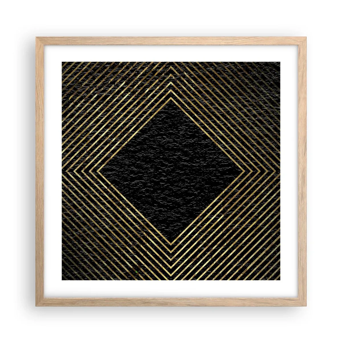 Poster în ramă de stejar deschis - Geometrie în stil glamour - 50x50 cm