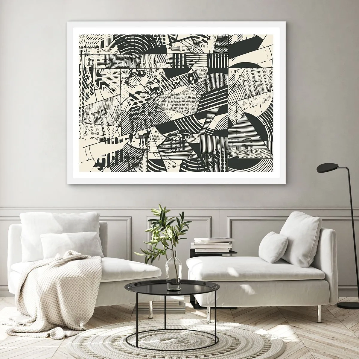Poster în ramă albă - Dinamica de astăzi - 91x61 cm