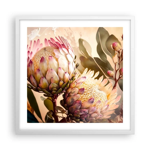 Poster în ramă albă - Îmbrățișare cu tandrețe - 50x50 cm