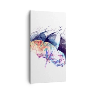 Tablou pe pânză - Plimbare în ploaie - 55x100 cm