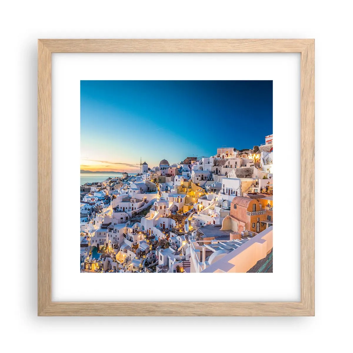 Poster în ramă de stejar deschis - Esența grecității - 30x30 cm