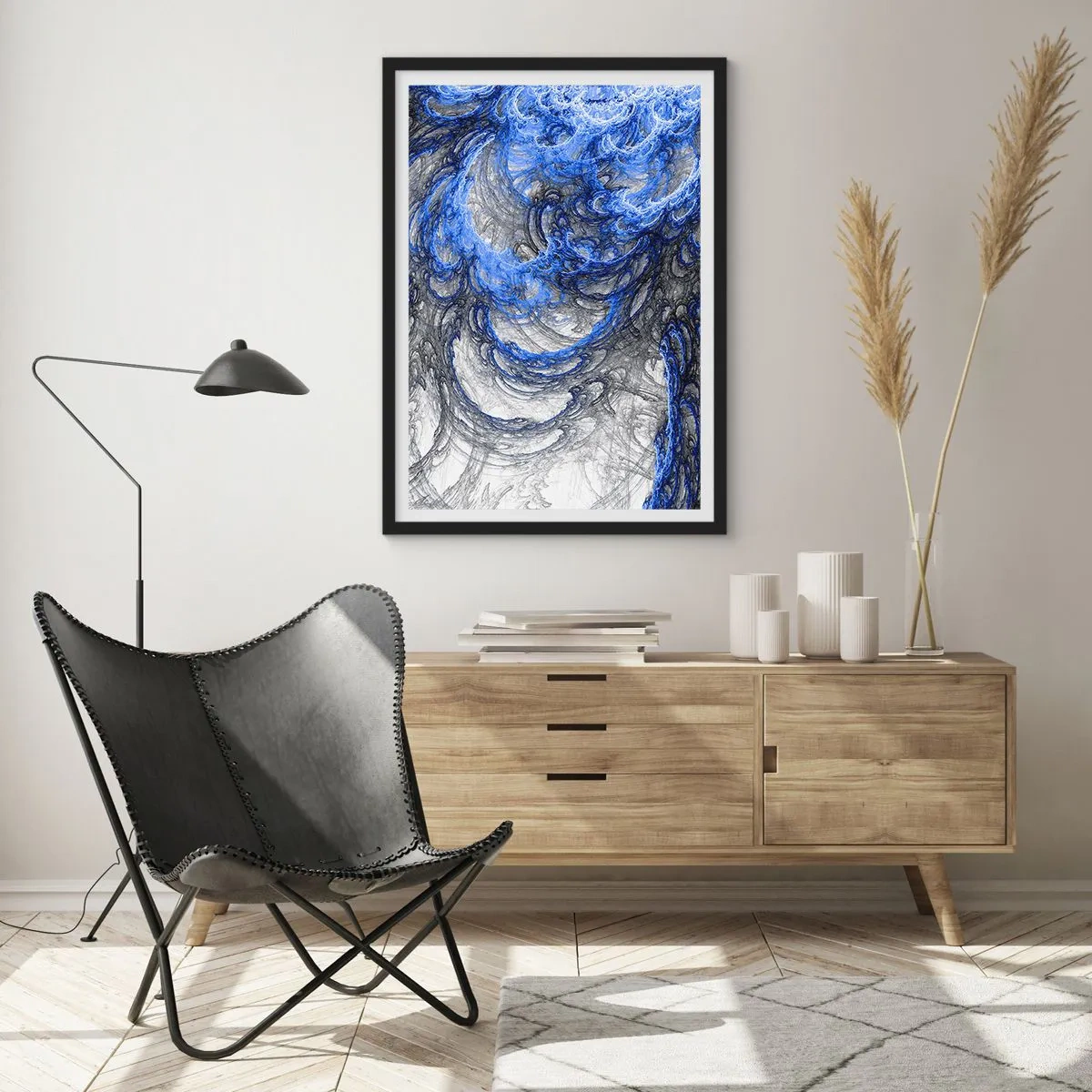 Poster în ramă neagră - Nașterea unui val - 40x50 cm
