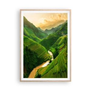 Poster în ramă de stejar deschis - Valea vietnameză - 70x100 cm