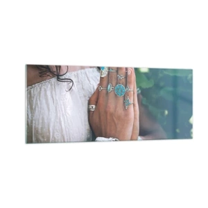 Tablou pe sticlă - Bine ați venit în centrul ființei - 100x40 cm