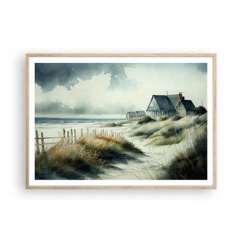 Poster în ramă de stejar deschis - Departe de agitație - 100x70 cm