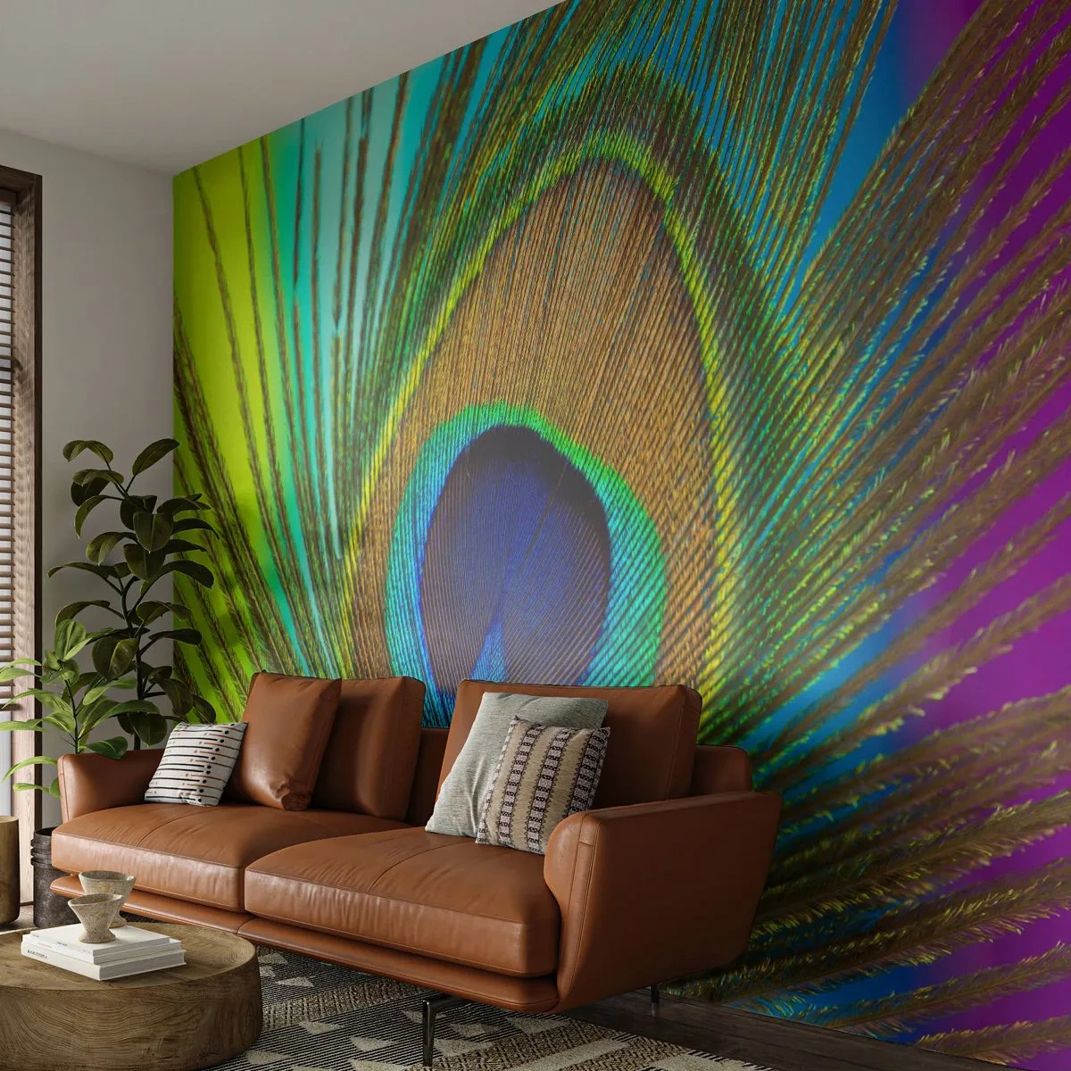 Tapet Premium Sand - Ochi în ochi - Abstracția, Pana de paun, Bucată - 100x70 cm