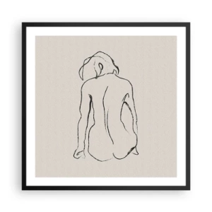 Poster în ramă neagră - Nud de fată - 60x60 cm