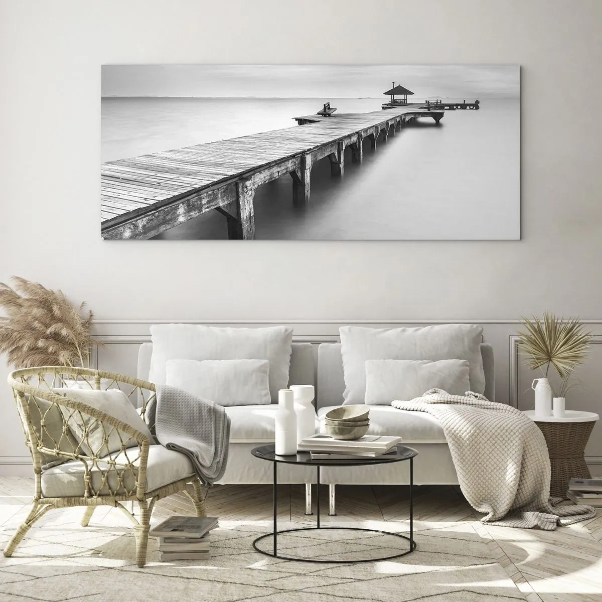 Tablou pe sticlă - În depărtare - 90x30 cm
