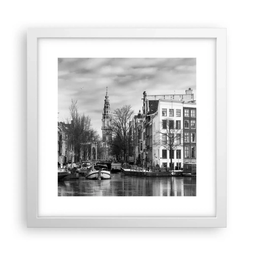 Poster în ramă albă - Amsterdam vibes - 30x30 cm