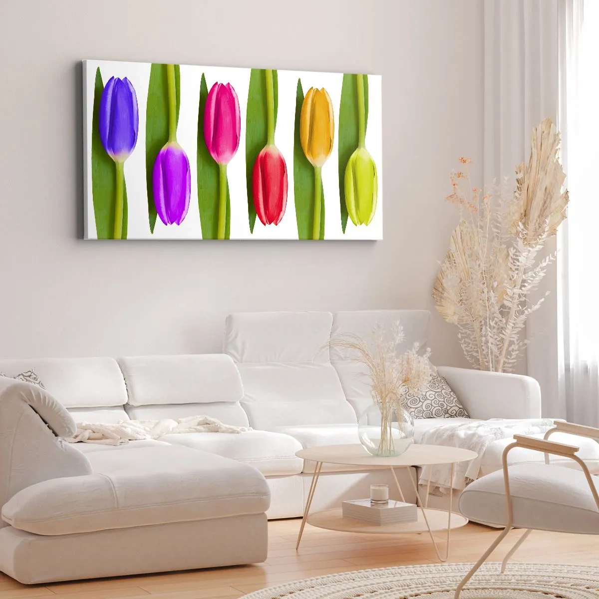 Tablou pe pânză - Compoziție curcubeu - 120x50 cm