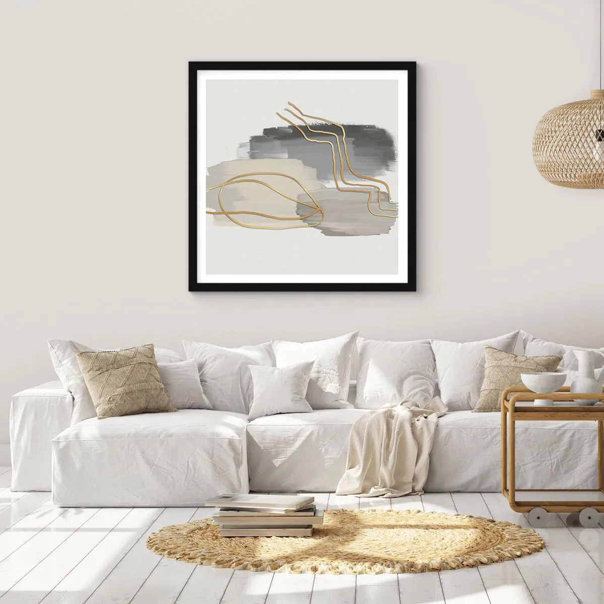 Poster în ramă neagră - Persistență și mișcare - 60x60 cm