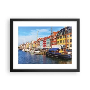 Poster în ramă neagră - Portul vesel - 40x30 cm