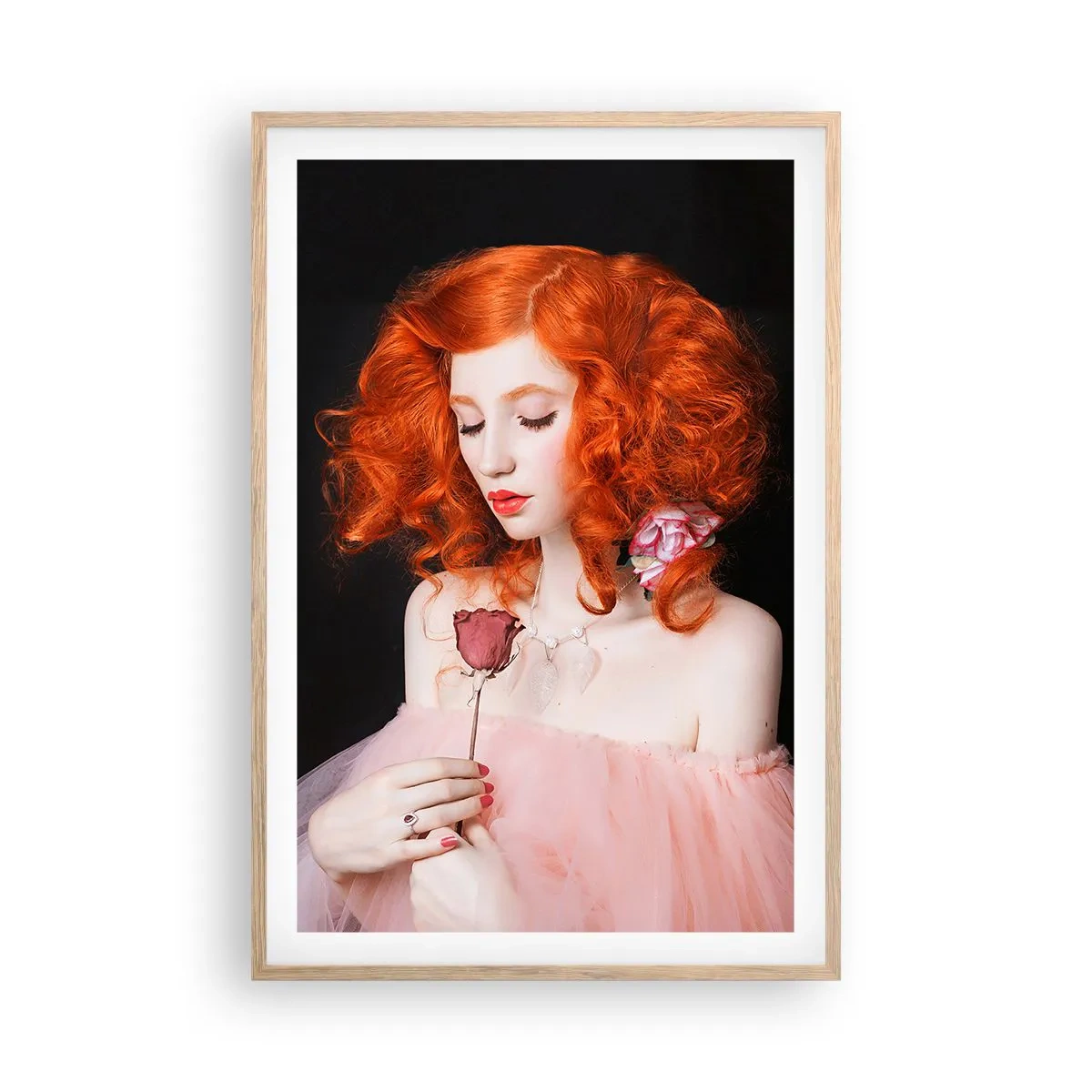 Poster în ramă de stejar deschis - În stil baroc - 61x91 cm